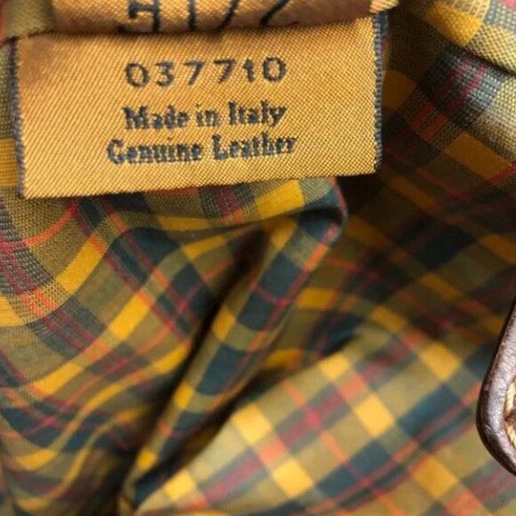 THE BRIDGE Italian Leather Large Buckle Travel bag Brown with Gold Hardware - Picture 11 of 14